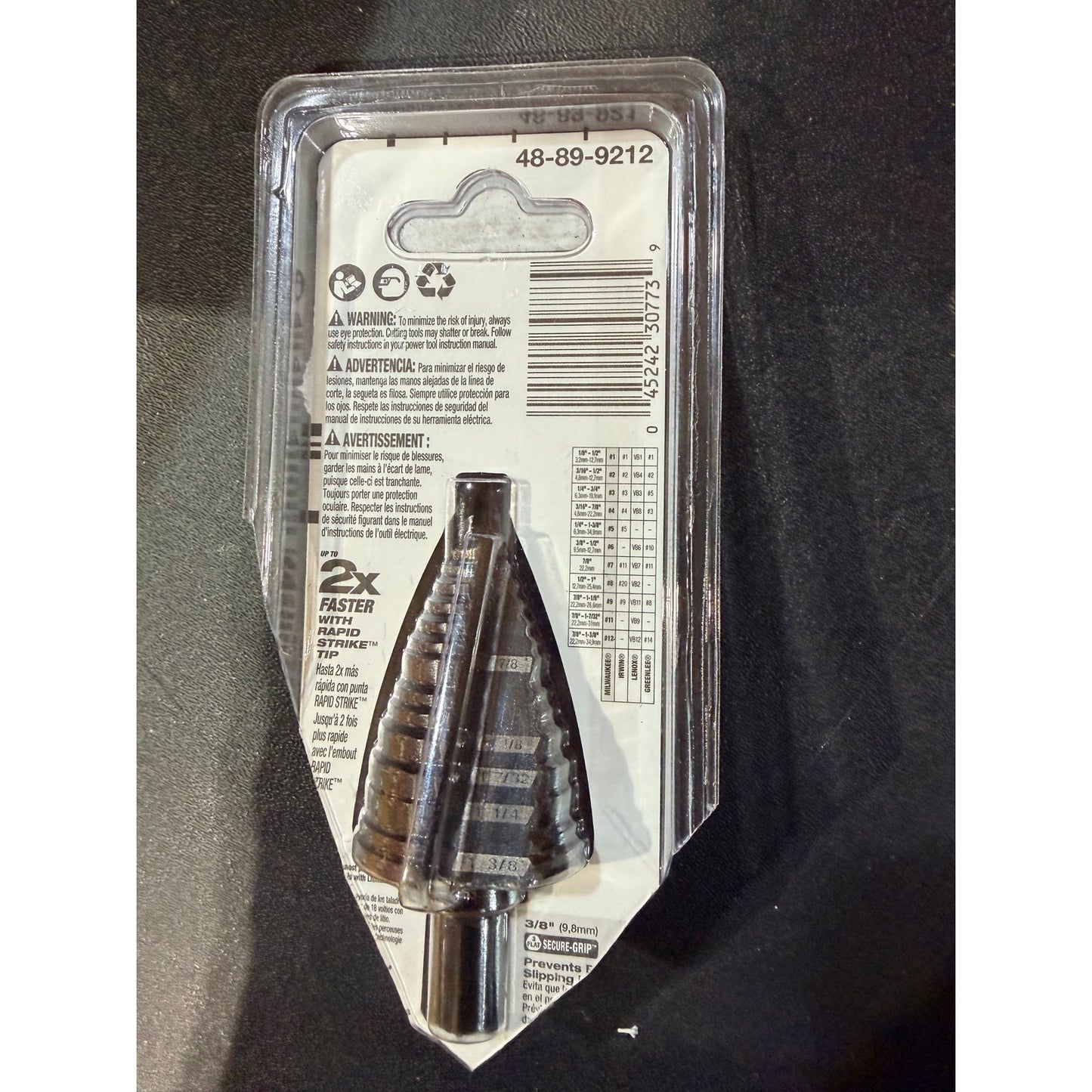 Milwaukee Black Oxide Step Drill Bit Open Box New
