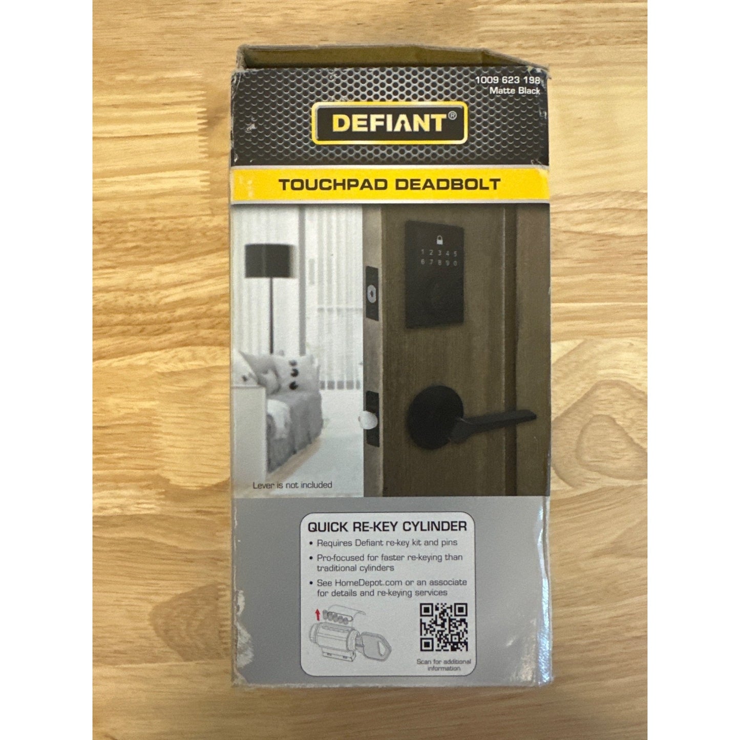 Defiant Matte Black Touchpad Deadbolt For Doors Quick Rekey 10 User Codes