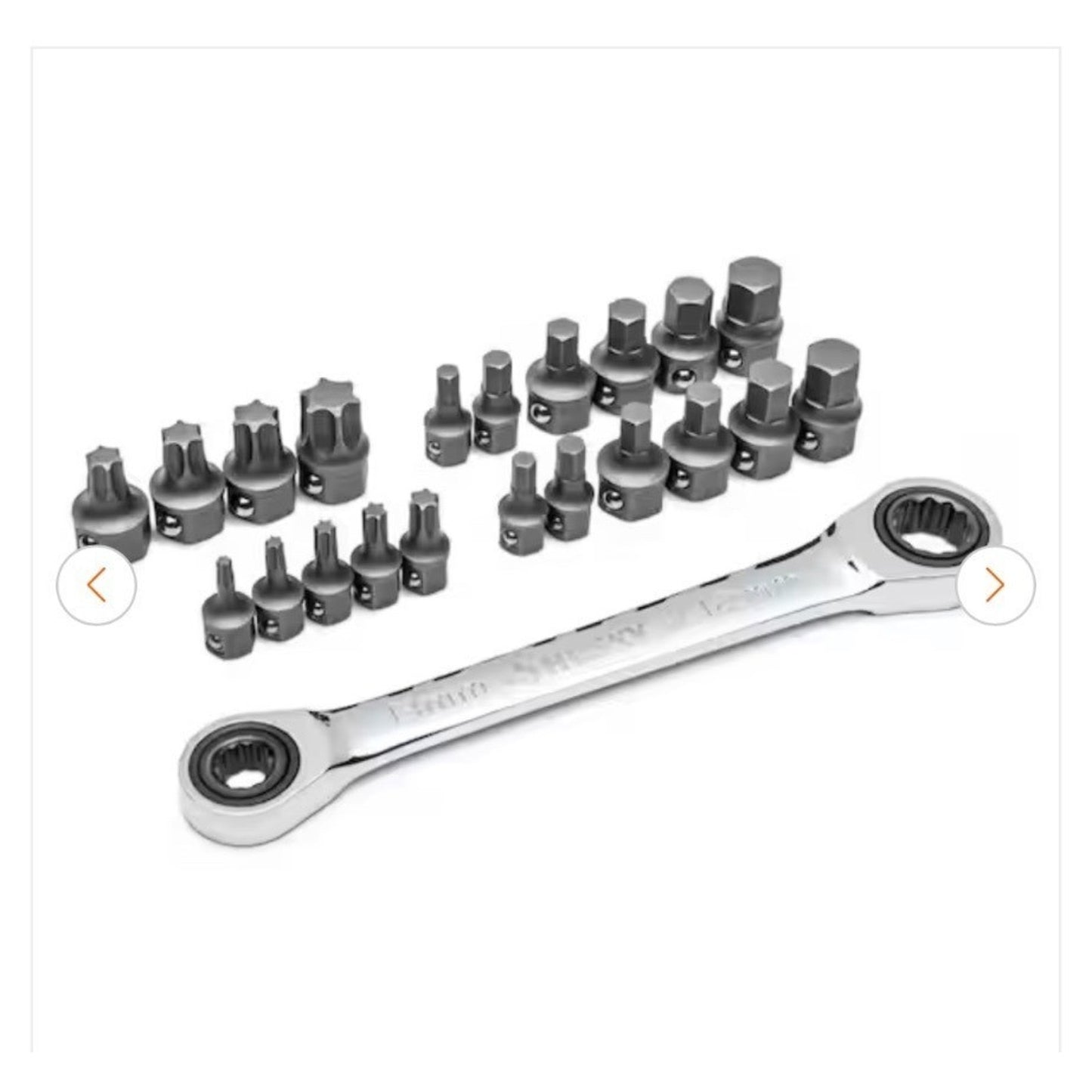 19-Piece Ratcheting Wrench & Insert Bit Set With Storage Case