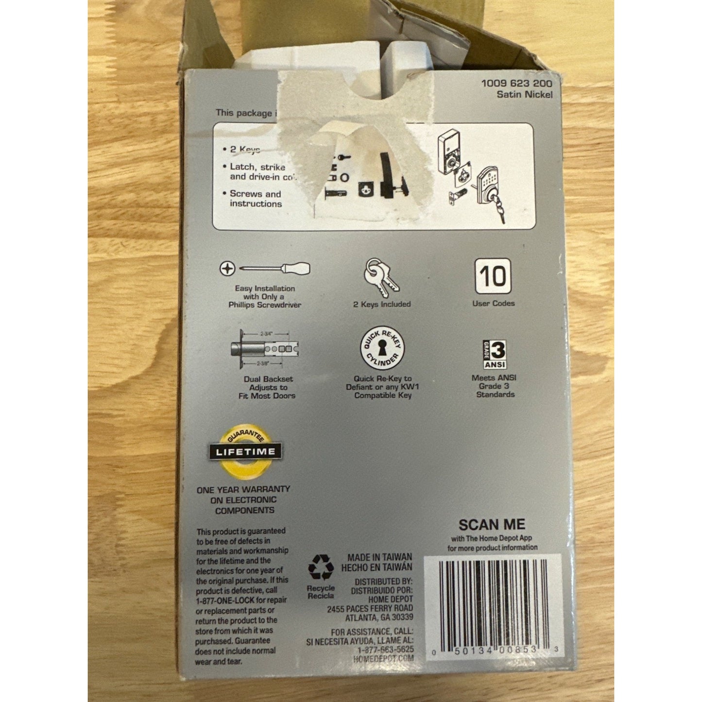 Defiant Touchpad Deadbolt Satin Nickel Keypad Lock Lifetime Warranty