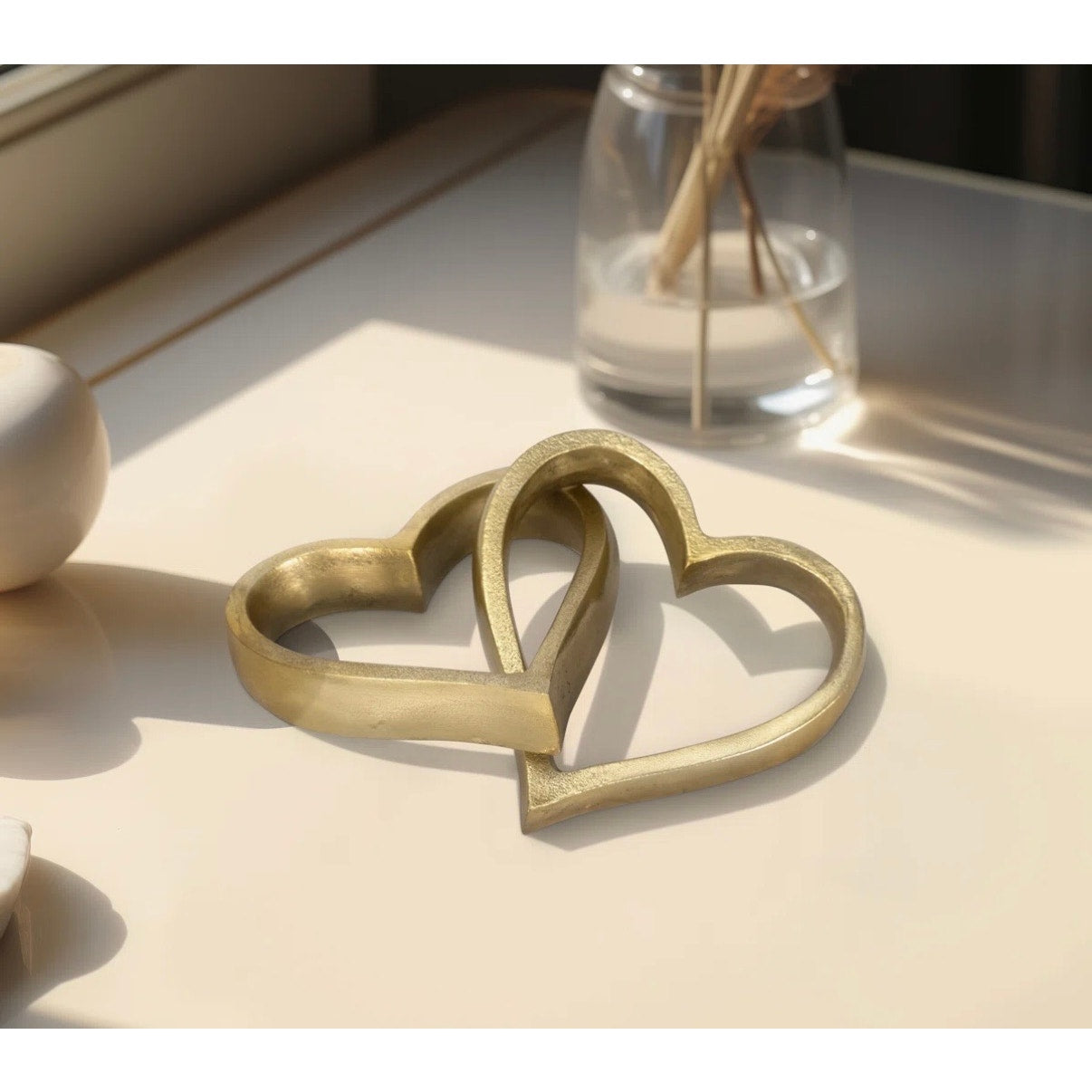 Aluminum Heart Shape Glam Style for Home Office Bedroom Living Room Decor - 2" Gold & Metallic