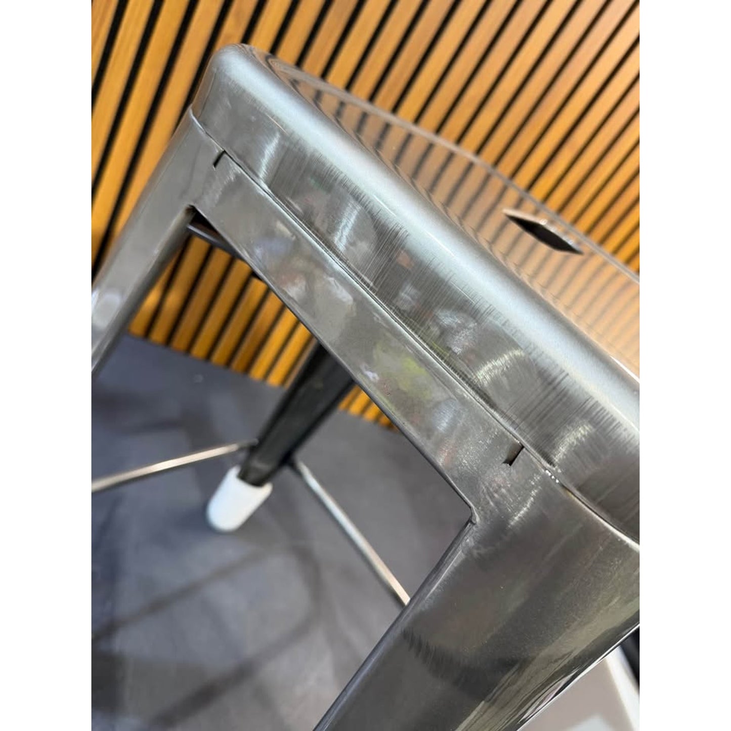 24.25 in. Clear Coated Metal Bar Stool (One Stool)