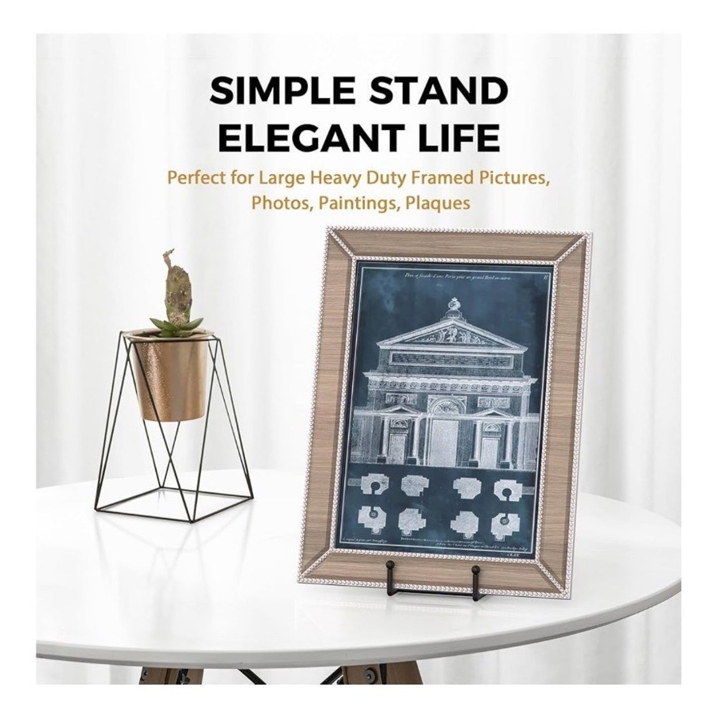 Large Metal Display Stands 12" Heavy Duty For Plates & Frames