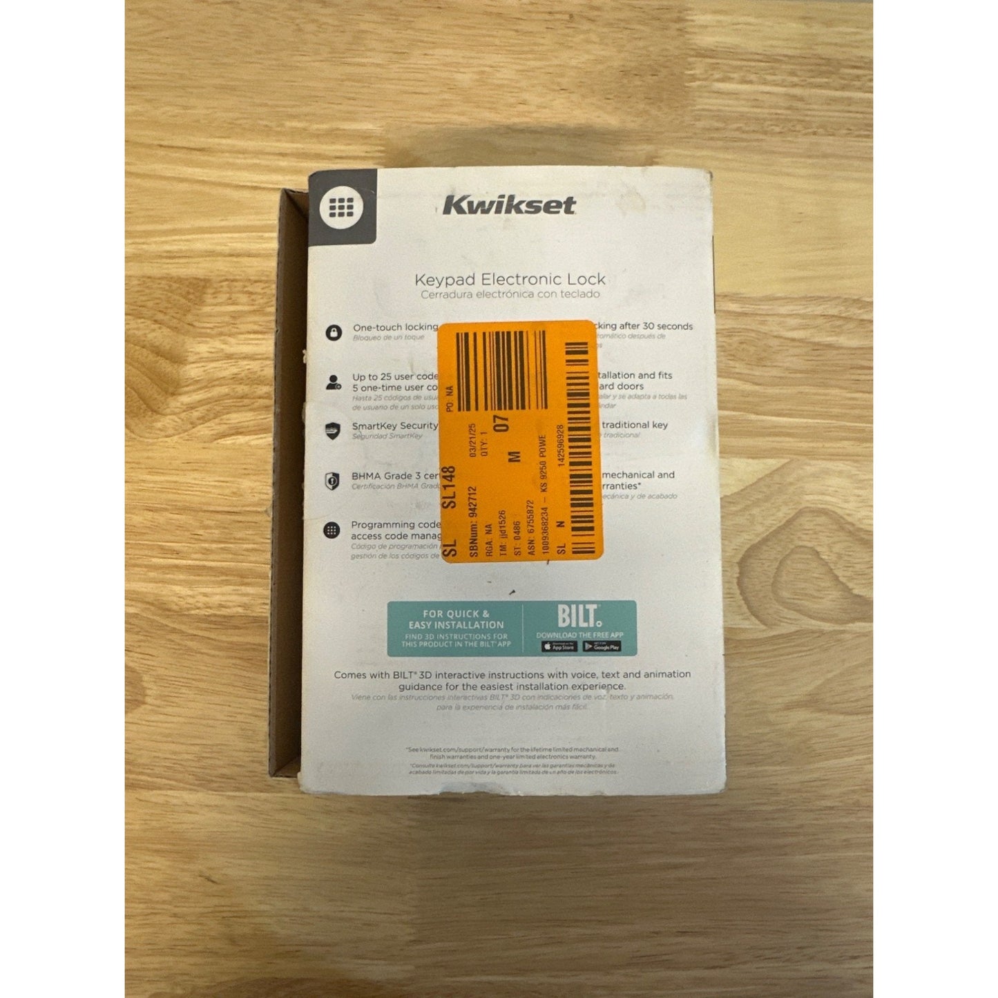 Kwikset Powerbolt 250 Keypad Electronic Deadbolt Satin Nickel Finish