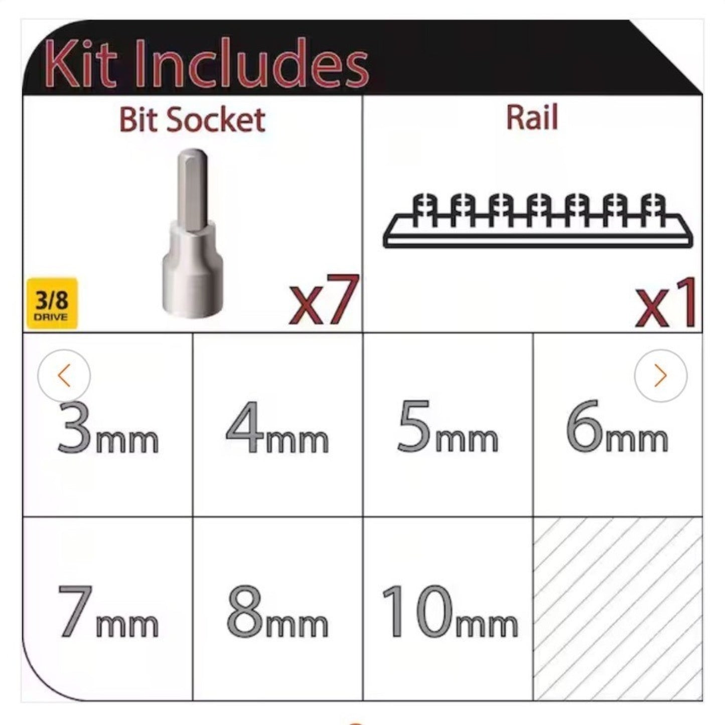 Husky 3/8 In. Drive Metric Hex Bit 7-Piece Socket Set Durable