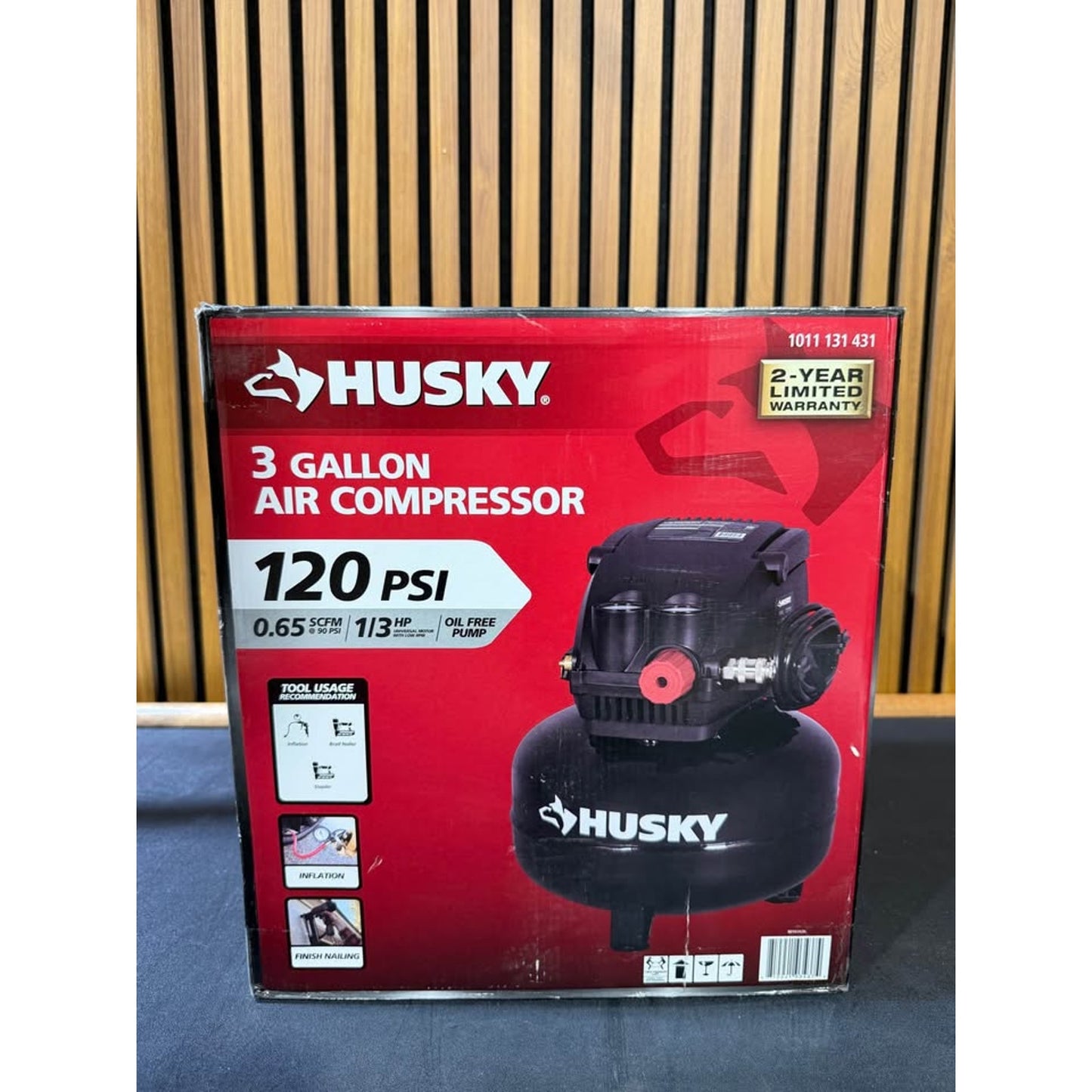 Husky 3 Gallon 120 PSI Pancake Air Compressor Used Like New No Hose