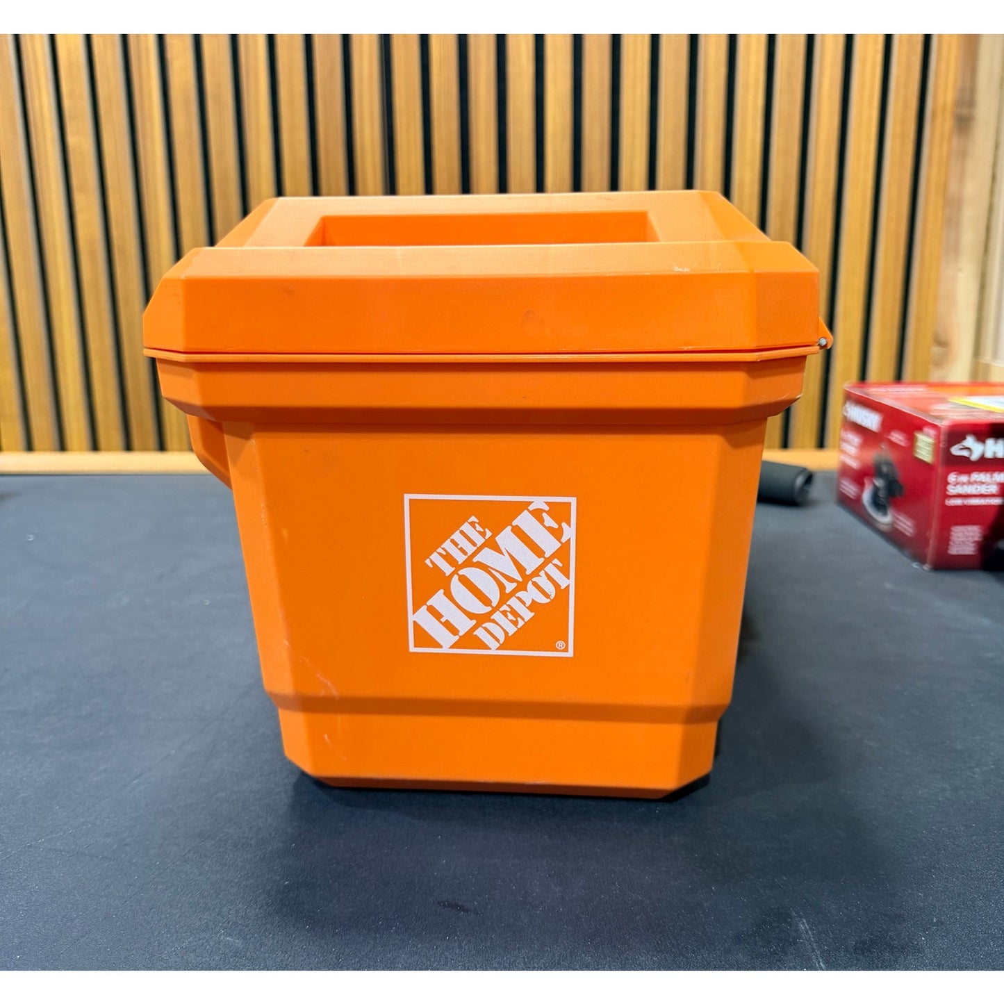 Home Depot 19 in Portable Toolbox Orange Used Missing Latch