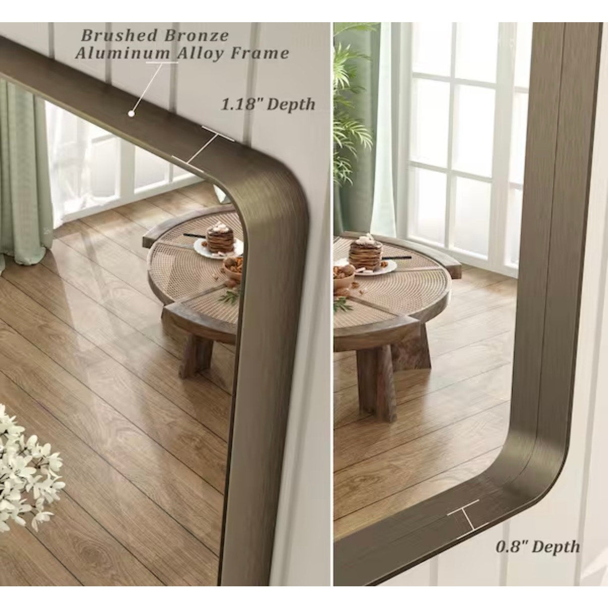 Apmir 40 x 30 Brushed Bronze Bathroom Vanity Mirror Wall Mirror New