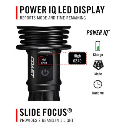 Coast XP46R 8000 Lumen Rechargeable Flashlight New LED Handheld Flashlight USB C Power Bank 31066