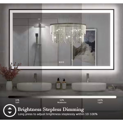 Apmir 28 x 36 LED Bathroom Vanity Mirror Anti Fog Framed Front and Backlit New