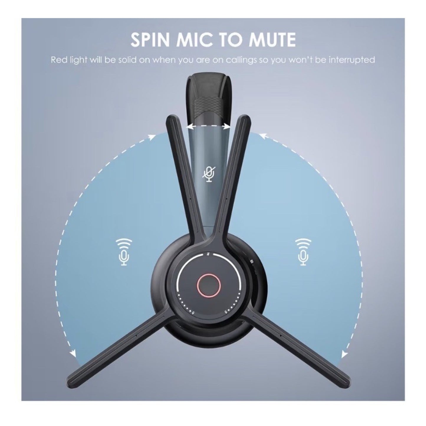 Wireless Bluetooth 5.4 Headset With Noise Canceling Mic USB Dongle Spin-To-Mute