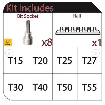 3/8 In. Drive Tamper Proof Torx Bit Socket Set 8-Piece Kit