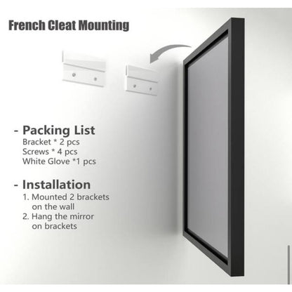Apmir 40 x 32 Matte Black Bathroom Vanity Mirror Wall Mirror New