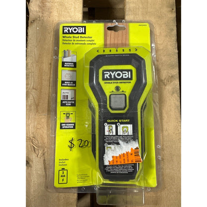 Ryobi Whole Stud Detector With Batteries Auto Depth Scan Durable