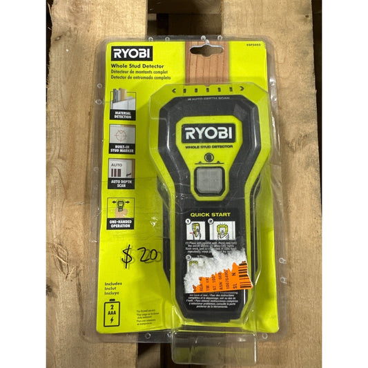 Ryobi Whole Stud Detector With Batteries Auto Depth Scan Durable