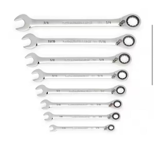 GEARWRENCH SAE Ratcheting Wrench Set 8 Pc Missing 9/16