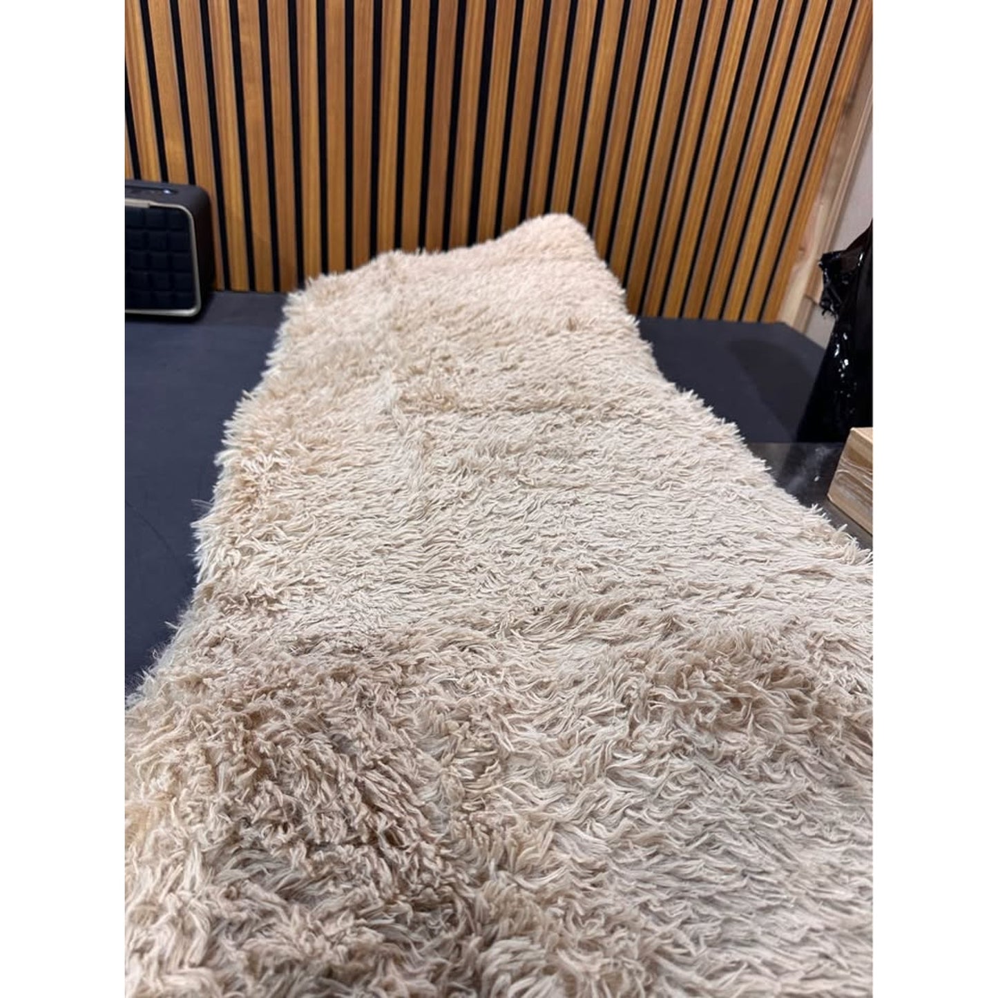 6x9 fuzzy light brown area rug