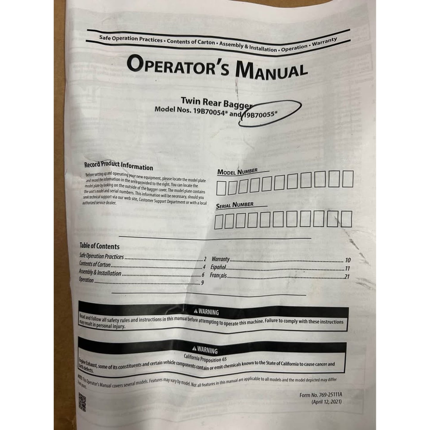 MTD Original Equipment 50” and 54” Double Bagger for Troy-Bilt and Craftsman Zero Turn