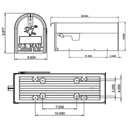 Architectural Mailboxes Elite Black Medium Mailbox Open Box