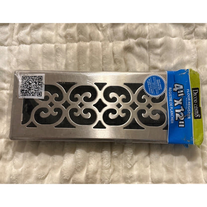Decor Grates 4x12 Steel Floor Register Vent Brushed Nickel Design