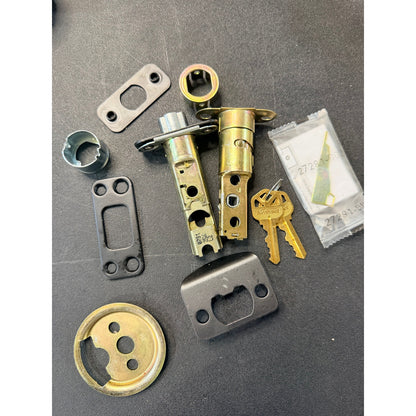 Kwikset Pismo Matte Black Knob Deadbolt Combo As Is