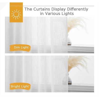RYB HOME Sheer White Curtains 70x108 1 Pair