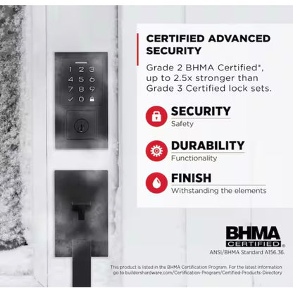 Kwikset SmartCode 270 Matte Black Keypad Deadbolt As Is