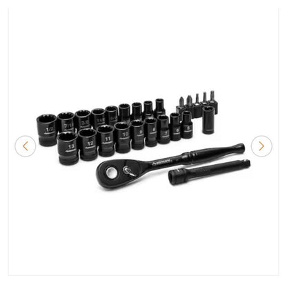 Husky 100-Position 1/4 in. Drive Universal 25-Piece Socket Wrench Set With Case