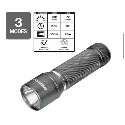 Defiant 300 Lumen Aluminum Flashlight 3 Pack New 90713
