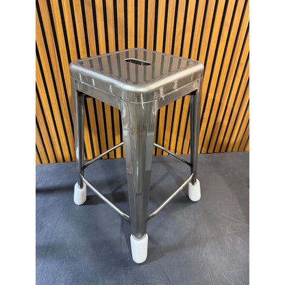 24.25 in. Clear Coated Metal Bar Stool (One Stool)