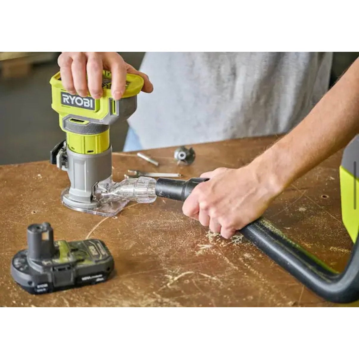 RYOBI 18V Compact Fixed Base Router Used Excellent