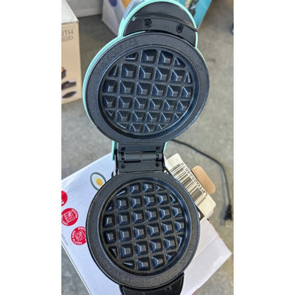 Dash Mini Maker System Waffle Iron Mint Green Nonstick Plates