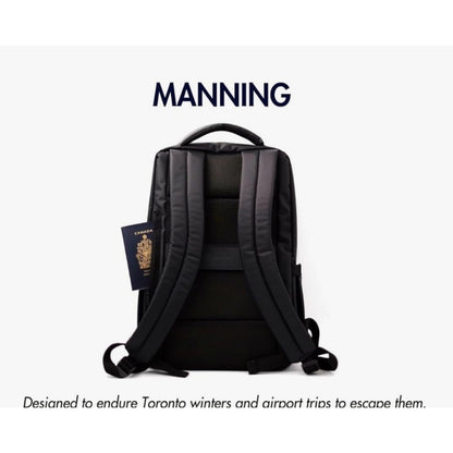 Manning Simcoe 20L Laptop Backpack For Work & Travel In Triple Black