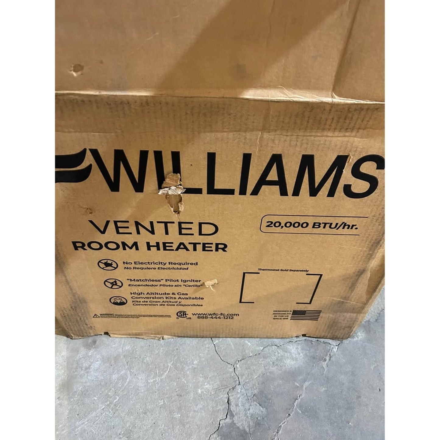 Williams 20,000 BTU Enclosed Front Natural Gas Room Heater
