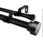 Rod Desyne Bonnett Double Curtain Rod Black 66 in to 120 in Window Rod New