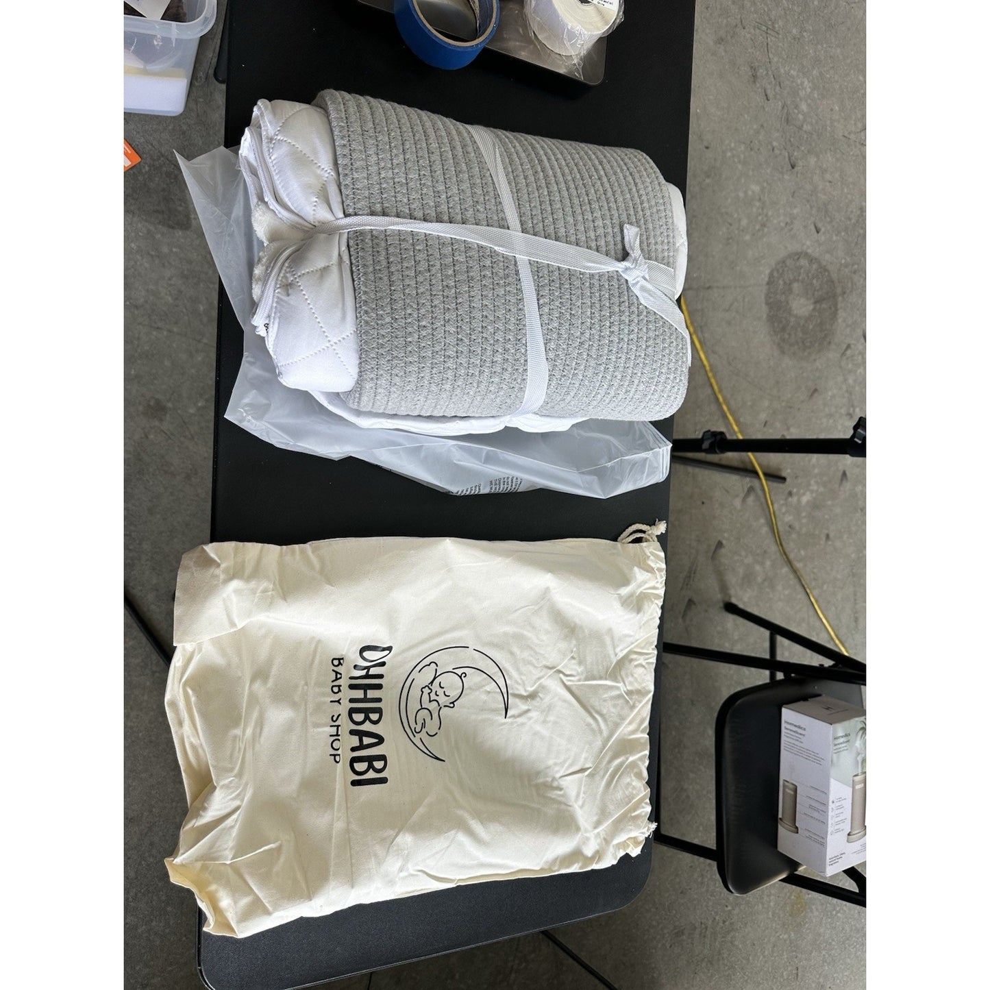 Chihabi Baby Bassinet With Mattress & Storage Basket Cotton Blend
