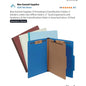Blue Summit Supplies 12 Pack Assorted Color Pressboard Classification Folders Wi
