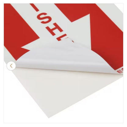 10 pack 14"x5" Glow-In-Dark Brady Fire Extinguisher Sign Red/White