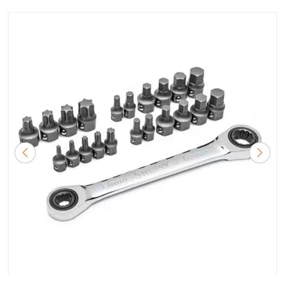 19-Piece Ratcheting Wrench & Insert Bit Set With Storage Case