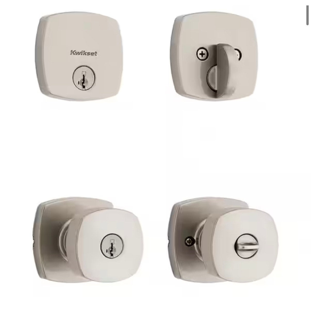 Kwikset Arroyo Entry Knob Deadbolt Combo Satin Nickel New