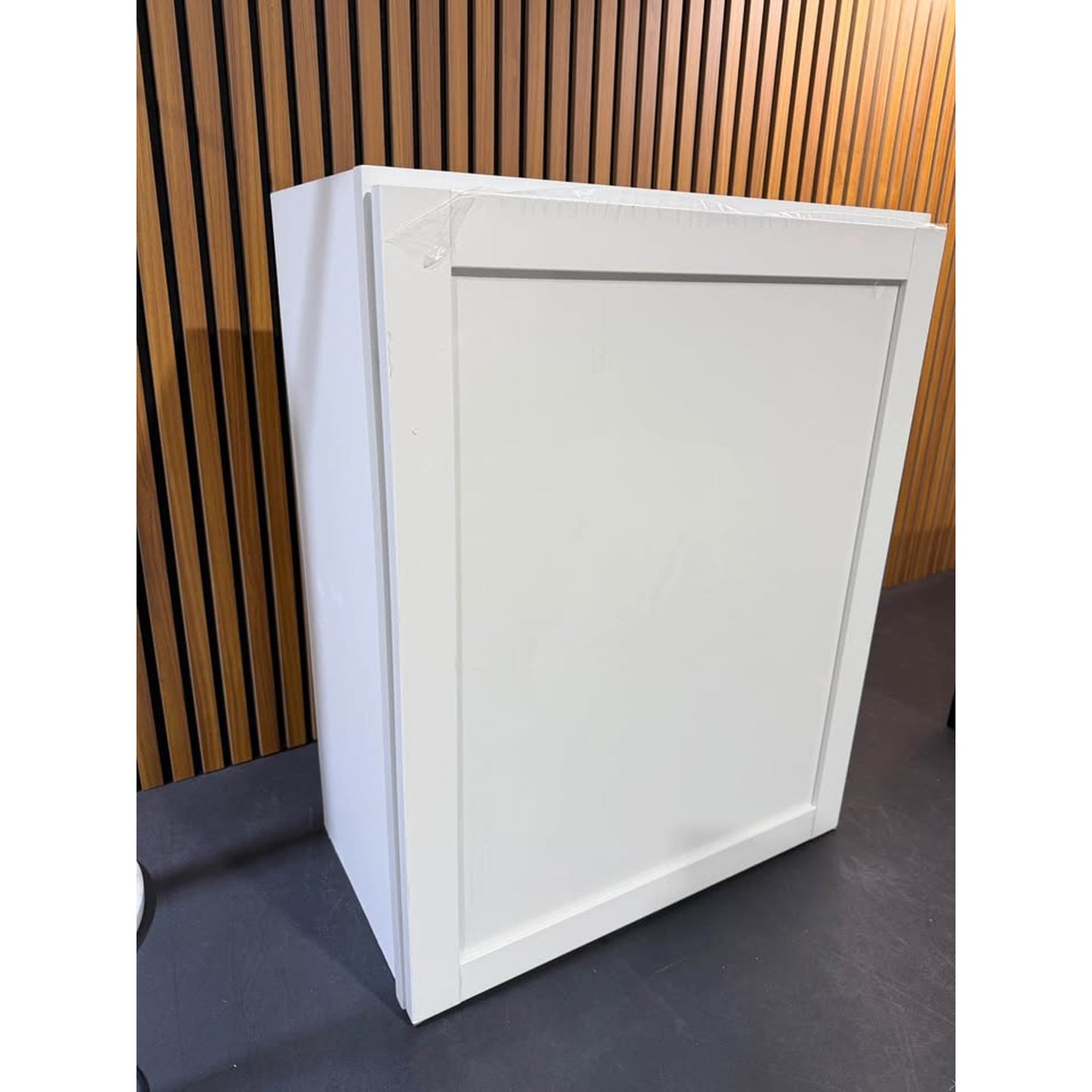 Hampton Bay Courtland 24 in. W x 12 in. D x 30 in. H Assembled Shaker Wall Kitchen Cabinet in Polar