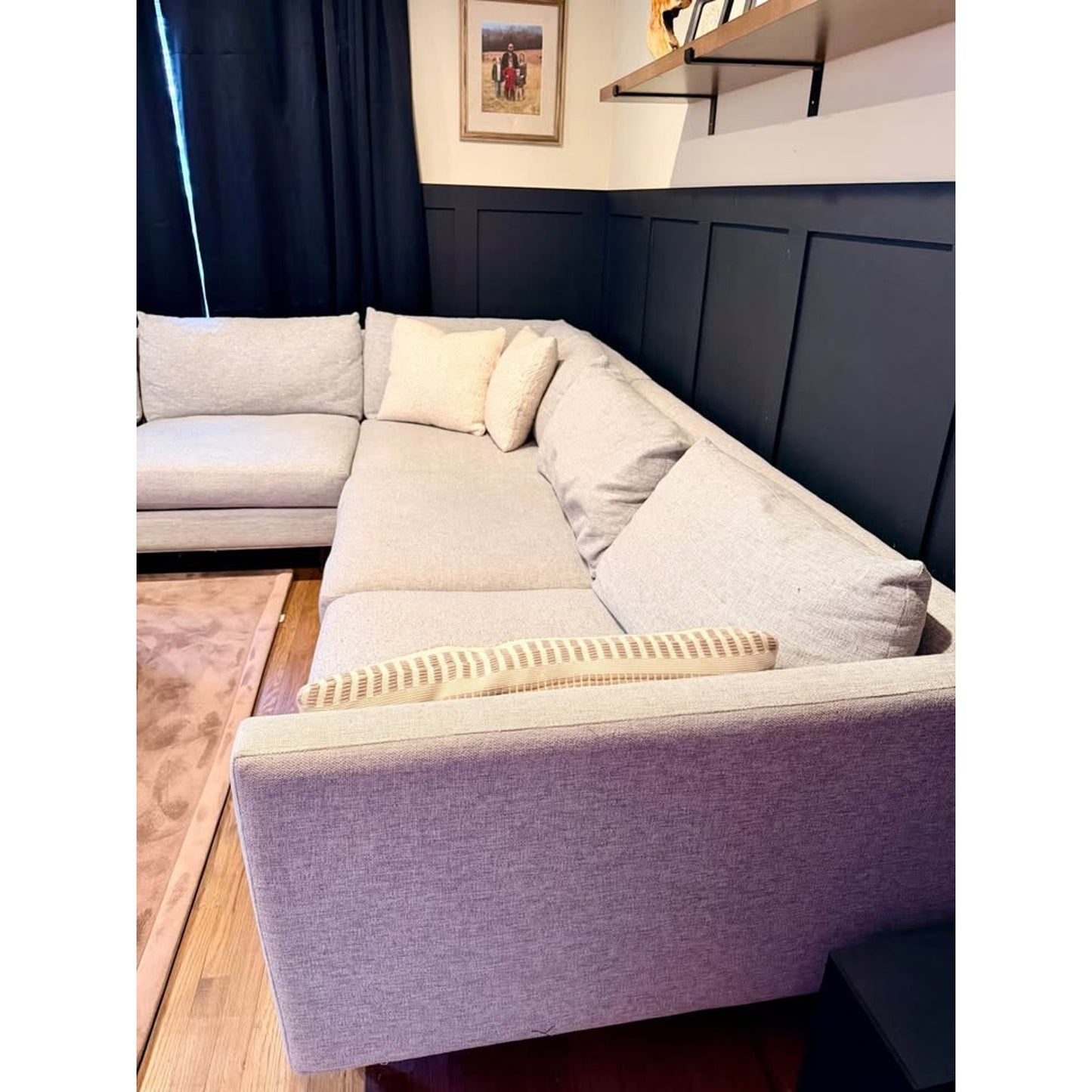 Jonathan Louis Pia 3-Piece Sectional Gray L-Shaped Corner Sofa Pebble
