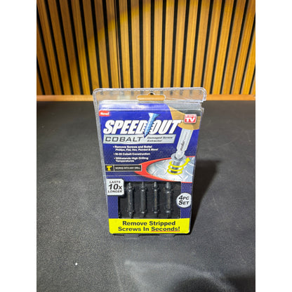 SpeedOut 4 Piece Damaged Screw Extractor Set Cobalt Screw Remover