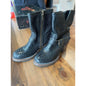 Freebird Carlito Black Snake Print Ankle Boots Size 6 Western Buckle Booties