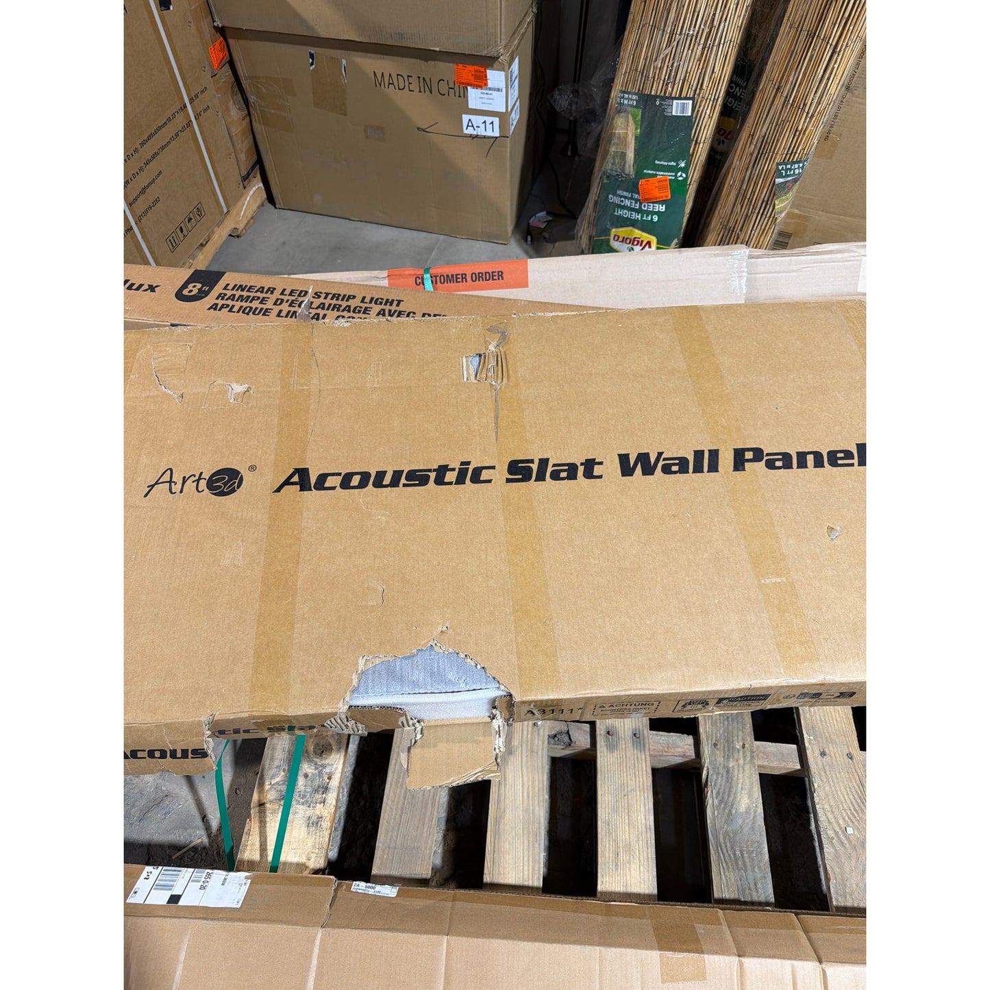Art3d Walnut Acoustic Slat Wall Panel 2x4 MDF Sound Absorbing Wall Panel