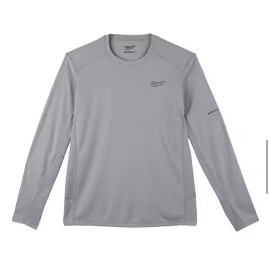 Milwaukee Men’s Large Gray WorkSkin Long Sleeve Performance Shirt New 415G-L Lightweight Workwear