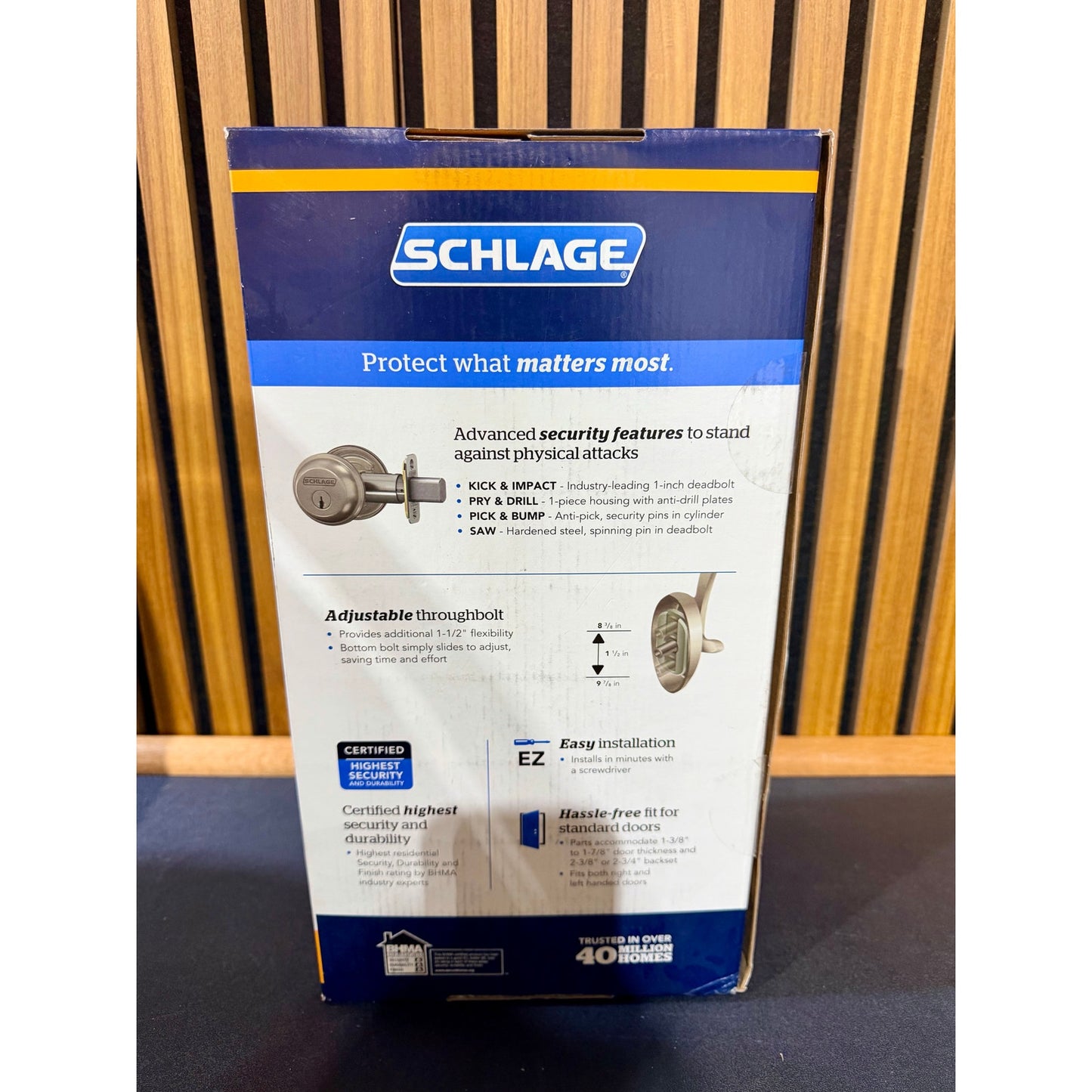 Schlage Century Handleset Latitude Lever Matte Black New