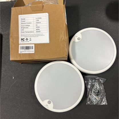 BrightEver 2-Pack Motion Sensor LED Ceiling Lights 6000K Battery Operated