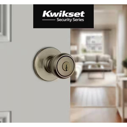 Kwikset Tylo Entry Door Knob Antique Brass Open Box