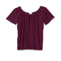 Star Vixen Burgundy Short Sleeve Elastic Hem Blouse Size Medium